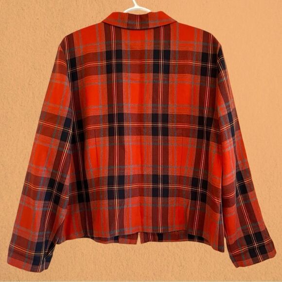 Vintage plaid cropped jacket zip up - Picture 4 of 8
